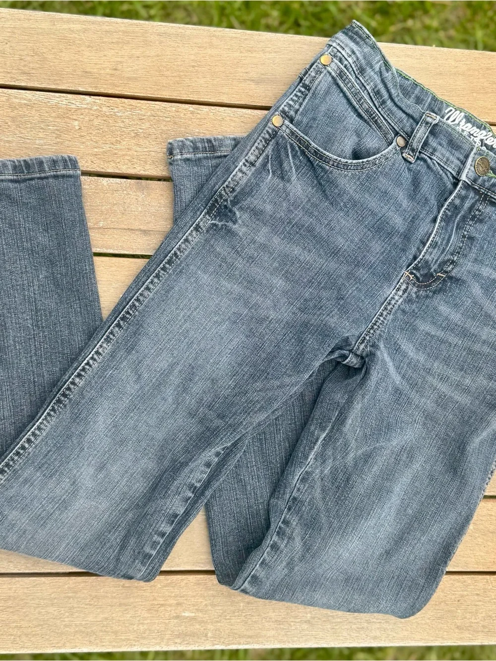 Wrangler Retro Girls Size 12 Adjustable Waist Slim‎ Straight Jeans Denim Regular